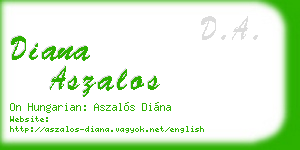 diana aszalos business card